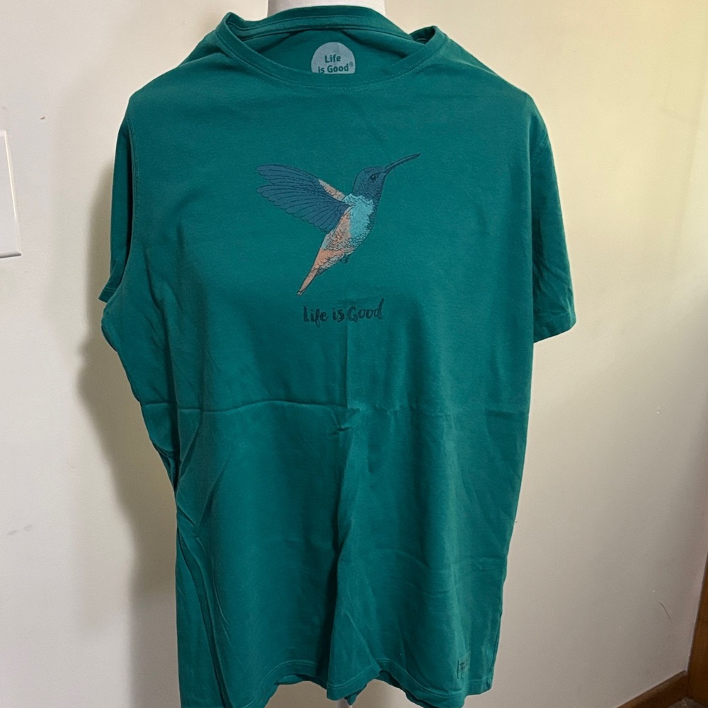 Life Is Good Teal Hummingbird Short-Sleeve Tee